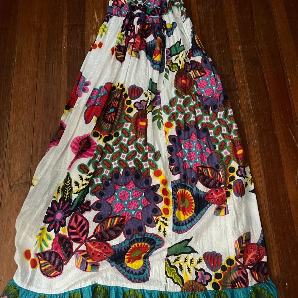 Rare DESIGUAL Mapuche Colorful Boho Strappy Floral Maxi Sundress-MEDIUM/SZ 40 - Picture 10 of 14